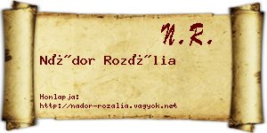 Nádor Rozália névjegykártya